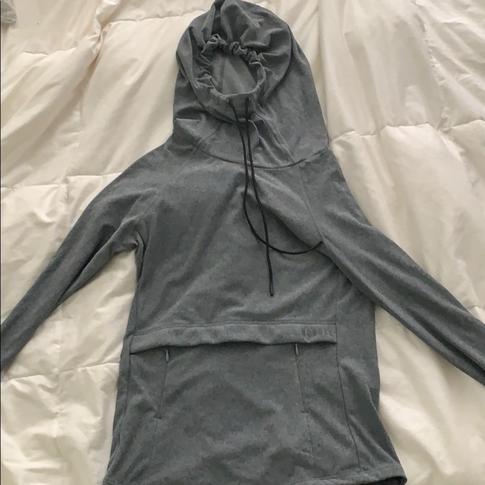 Blueish gray NOBULL top with hood